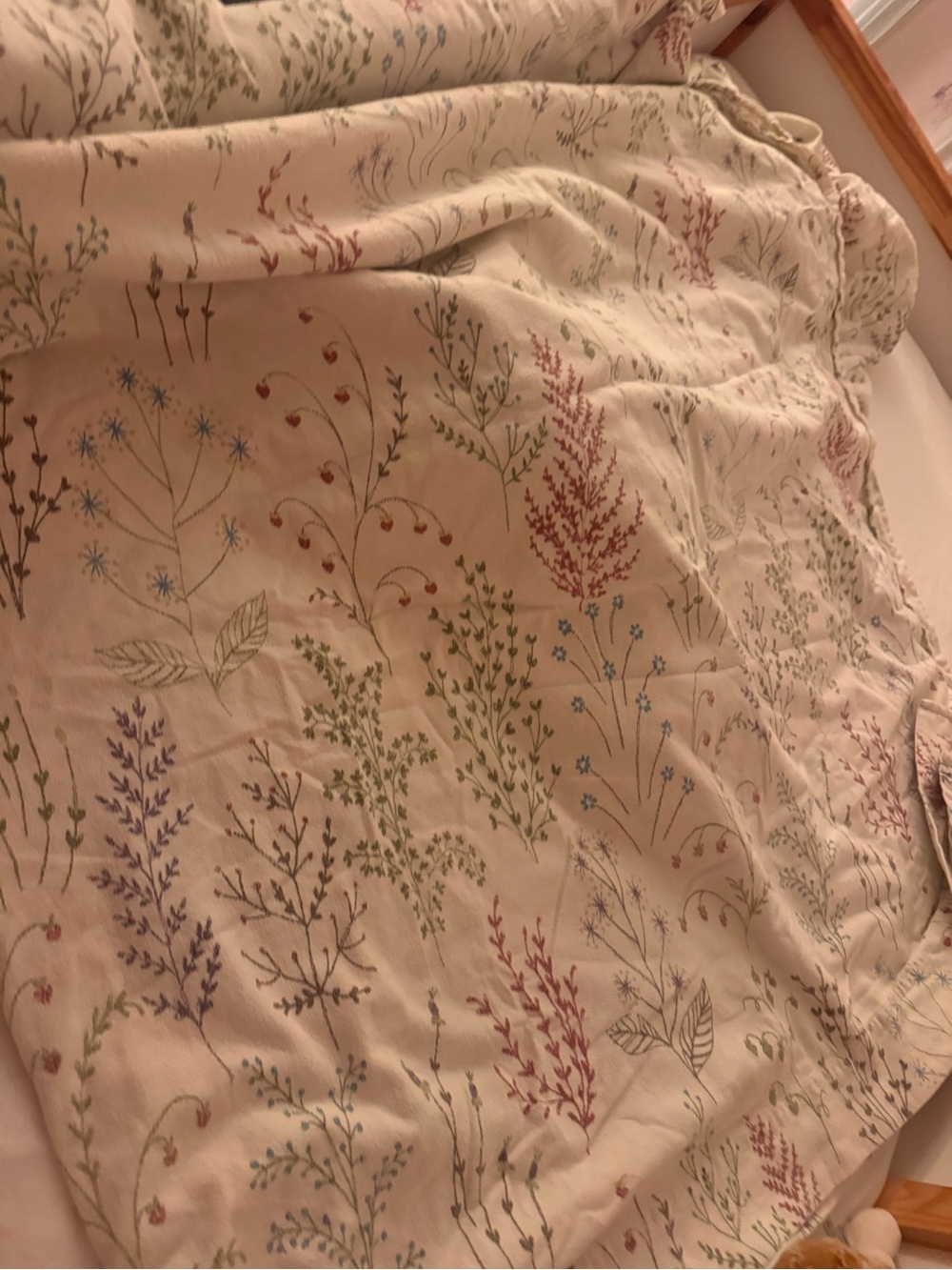 L.L. Bean flannel Botanical Floral Percale Sheet Collection queen - Picture 9 of 14